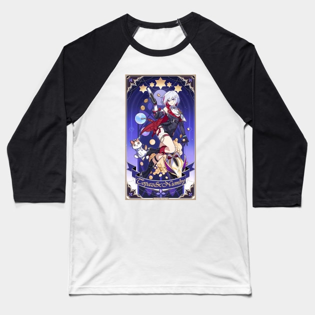 Topaz and Numby Revelation Card Honkai Star Rail Baseball T-Shirt by kazatodoesart